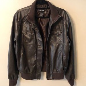 Men’s dark brown bomber jacket